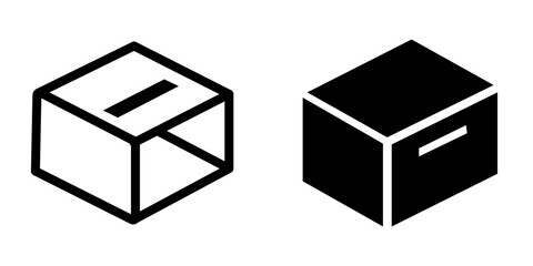 Plyometric Box (Jump Box) Icon Set - Vector Design Symbols