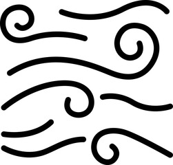 Abstract wind flow illustration line icon