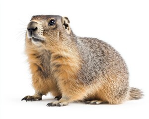 Fototapeta premium Charming Groundhog in Its Natural Habitat: Nature's Delightful Rodent and Mammal