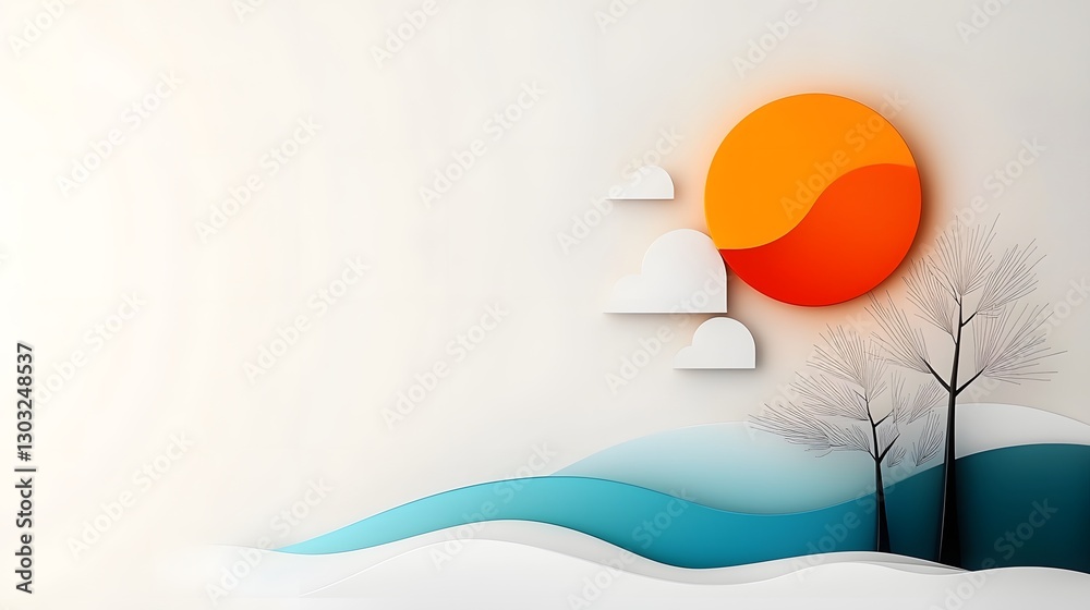 Poster minimalist digital backdrop with subtle gradients and geometric line art featuring abstract minimali