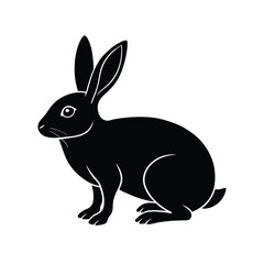 Hare Silhouette Vector Art and Minimalist Black Hare Design Illustration