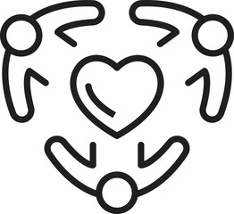 Community care and support symbol line icon