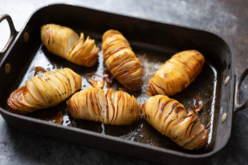 rustic hasselback baked potatoes