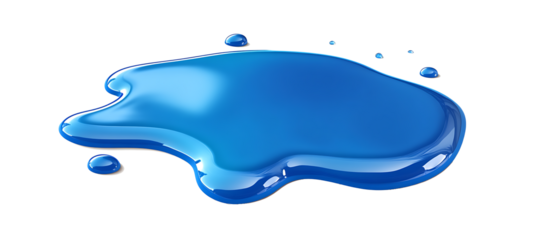 blue liquid puddle isolated on a white background PNG,AI GENERATED