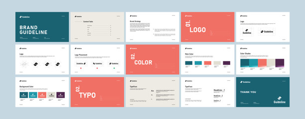 Complete Brand Identity Guidelines Template, Professional Logo Presentation, Modern Brand Guidelines Template
