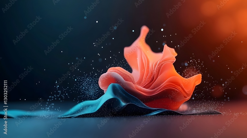 Poster mesmerizing digital landscape with intricate flowing data streams captivating geometric shapes and v