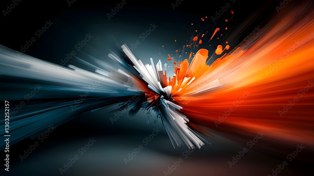 Poster mesmerizing digital landscape with flowing data streams and luminous geometric shapes futuristic tec