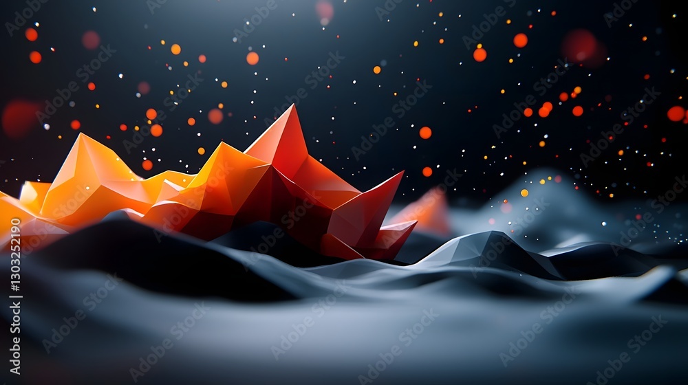 Poster mesmerizing digital landscape of flowing data streams and intricate geometric shapes abstract algori