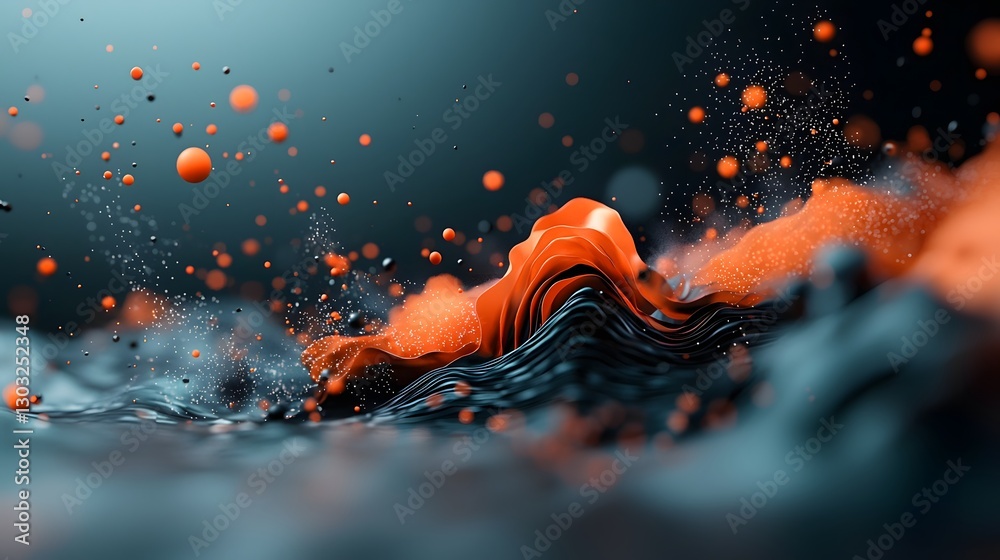 Poster mesmerizing digital backdrop with flowing data streams and enchanting geometric shapes luminous data