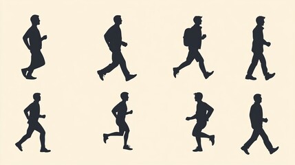 Fototapeta premium Walking, Standing, and Running Man Icons 