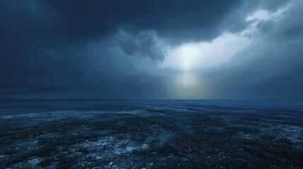 Fototapeta premium The abstract nature of lightning is captivating. Dark clouds and rain complete the dramatic picture.