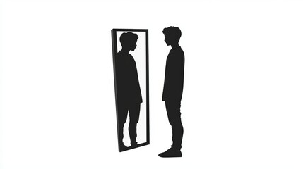 Mirror Reflection Icon - Person Looking at Self
