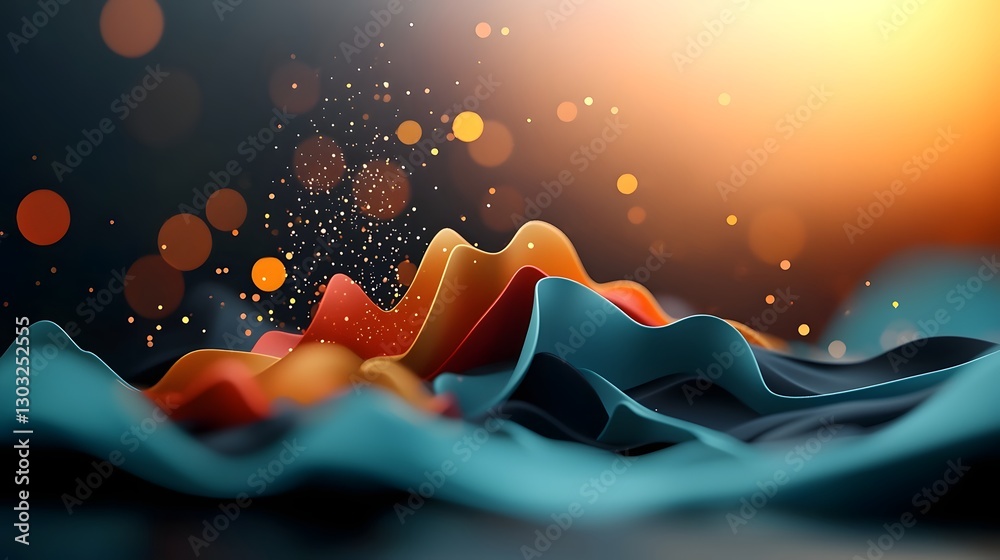 Poster mesmerizing digital abstract with flowing data streams and hypnotic geometric compositions intricate