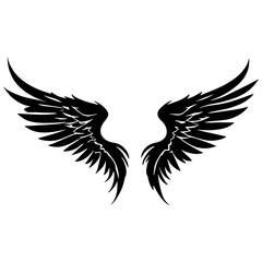 Fototapeta premium Angel_Wings_Black_Silhouette