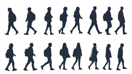 Walking Person Icon Set (Filled & Outlined)

