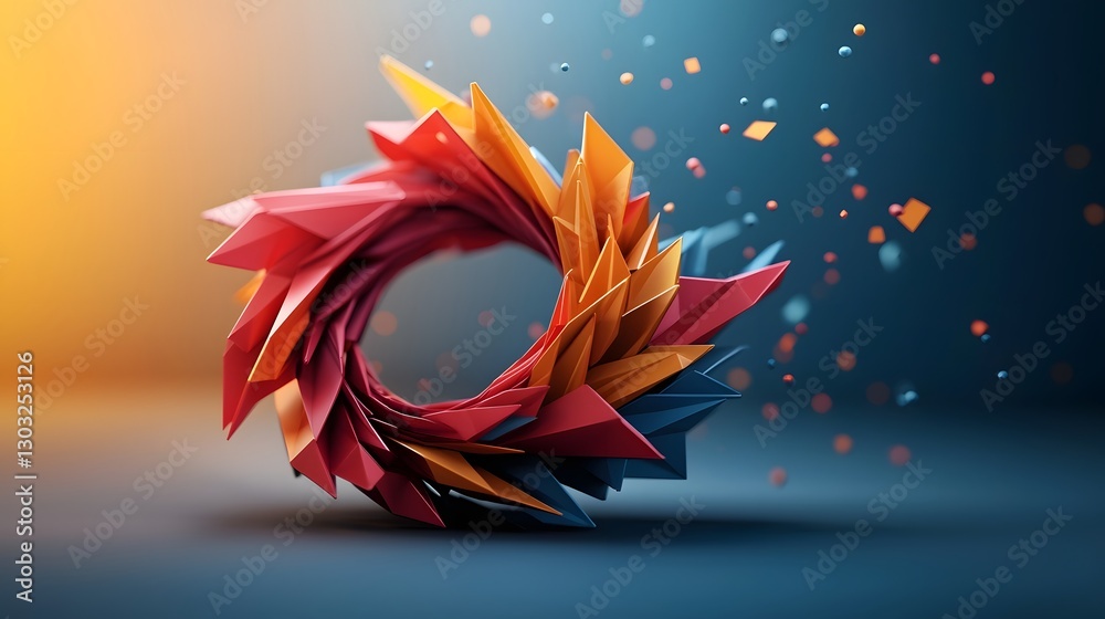 Poster mesmerizing algorithmic compositions glowing neon polygons and hypnotic data vortexes in a digital l
