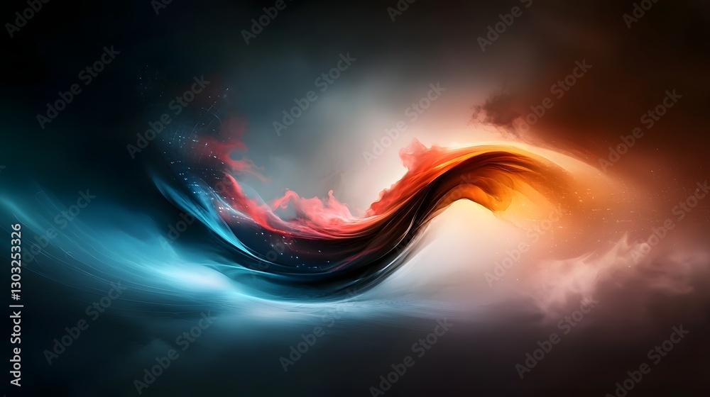 Poster mesmerizing abstract digital background with luminous data streams geometric shapes and shimmering h