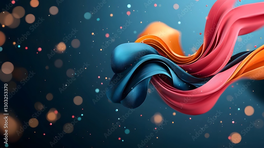Poster mesmerizing abstract digital background with flowing data streams and intricate geometric shapes hyp