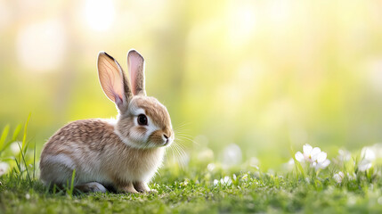 Fototapeta premium easter bunny, banner , background, blur background