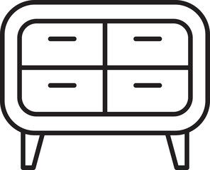 Minimalist drawer cabinet design line icon
