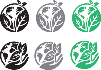set of green eco icons