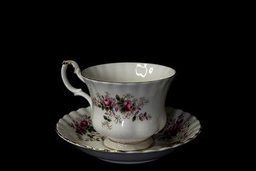 Dainty floral teacup and saucer