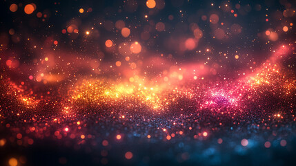 Fototapeta premium A mesmerizing journey through a vibrant network of glowing energy lines, each leading to a unique star, symbolizing destiny, choice, and infinite possibilities in a modern cosmic landscape