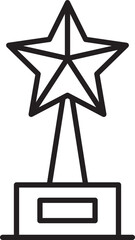 Award trophy with star design line icon