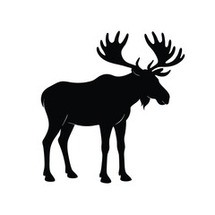 Moose Silhouette Vector Art and Minimalist Black Moose Illustration Design