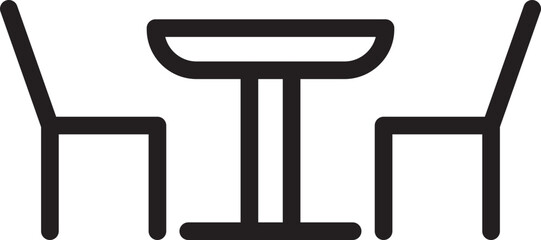 Table and chairs setup illustration line icon