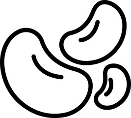 Beans in a simple line art style line icon