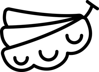 Abstract line drawing of a butterfly shape line icon
