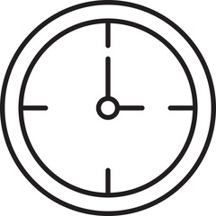 Clock icon with minimal design line icon