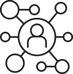Network connections graphic illustration line icon