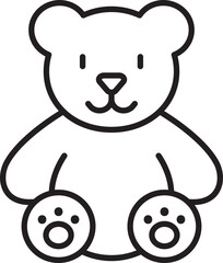 Cute teddy bear illustration line icon
