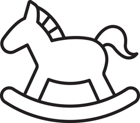 Rocking horse outline illustration line icon