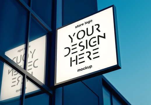 Store logo sign mockup