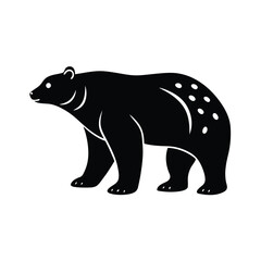 Polar Bear Silhouette Vector Art Illustration and Polar Bear Minimalist Black Color Design