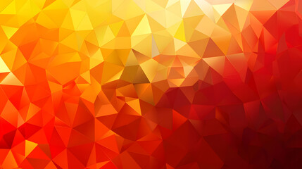 Fototapeta premium Abstract background featuring a low-poly triangle design in shades of red and orange, creating a geometric and modern effect.