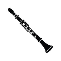Flute silhouette isolated on white background