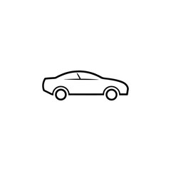 black sports car logo line drawing vector illustration 