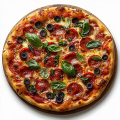  Pizza quattro stagioni. on white  background. 