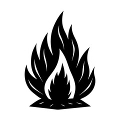 silhouette vector fire icon illustration , file logo illustration