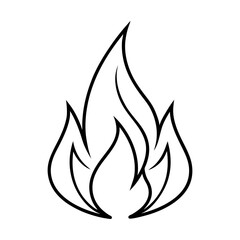 fire flames line art vector illustration , fire icon logo