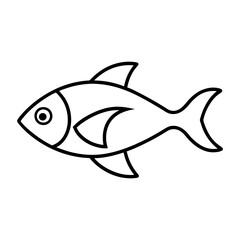 fish line drawing vector illustration on line art fish vector 