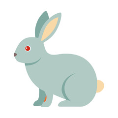 bunny flat vector illustration , rabbit vector logo 