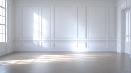Sunlit Elegant White Room Interior Design