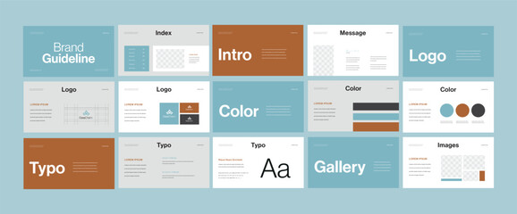 Complete Brand Identity Guidelines Template, Professional Logo Presentation, Modern Brand Guidelines Template 