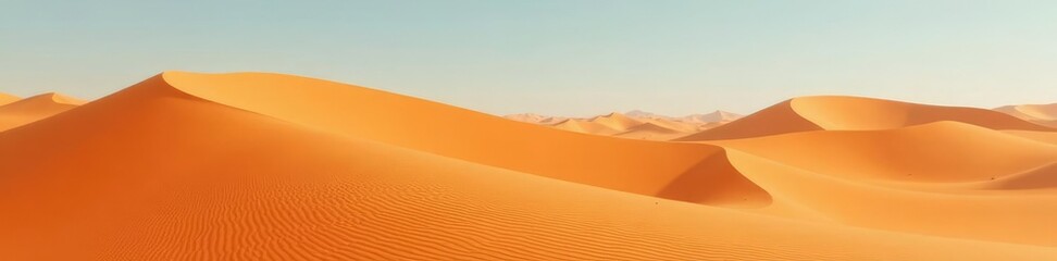 Desert landscape with sand dunes in the background, sand dunes, Sahara desert, arid land