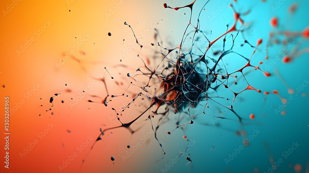 Poster futuristic digital background showcasing abstract neural network patterns intricate fractal like str
